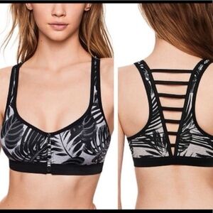 PINK Victoria's Secret Black Racerback Sports Bra